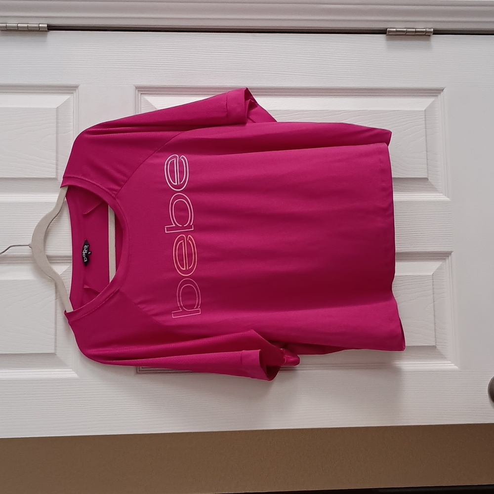 Bebe Sport Size 1X Short Sleeve Pink T-Shirt (b100)
